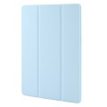 For Samsung Galaxy Tab A9+ Tri-fold Holder Flip Horizontal Flip TPU Leather Tablet Case(Sky Blue)