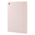 For Samsung Galaxy Tab A9+ Tri-fold Holder Flip Horizontal Flip TPU Leather Tablet Case(Pink)