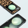 For Samsung Galaxy Z Flip5 ABEEL Hinge Black Edge Leopard Phone Case(Golden)