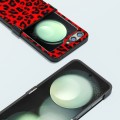 For Samsung Galaxy Z Flip5 ABEEL Hinge Black Edge Leopard Phone Case(Red)
