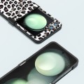 For Samsung Galaxy Z Flip5 ABEEL Hinge Black Edge Leopard Phone Case(Silver)