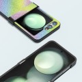 For Samsung Galaxy Z Flip5 ABEEL Hinge Diamond Series Black Edge Phone Case(Rainbow)