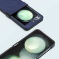 For Samsung Galaxy Z Flip5 ABEEL Hinge Black Edge Genuine Leather Mino Phone Case(Royal Blue)
