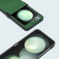 For Samsung Galaxy Z Flip5 ABEEL Hinge Black Edge Genuine Leather Mino Phone Case(Green)