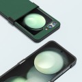 For Samsung Galaxy Z Flip5 ABEEL Hinge Genuine Leather Silky Soft Black Edge Phone Case(Green)
