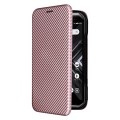For Kyocera Torque G06 KYG03 Carbon Fiber Texture Flip Leather Phone Case(Pink)