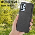 For Samsung Galaxy A13 4G Litchi Pattern Stitched Side-mounted Phone Case(Black)