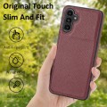For Samsung Galaxy A13 5G/A04/A04s Litchi Pattern Stitched Side-mounted Phone Case(Dark Red)