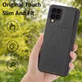 For Samsung Galaxy A22 4G Litchi Pattern Stitched Side-mounted Phone Case(Black)