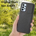 For Samsung Galaxy A23 4G Litchi Pattern Stitched Side-mounted Phone Case(Black)