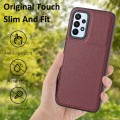 For Samsung Galaxy A32 5G Litchi Pattern Stitched Side-mounted Phone Case(Dark Red)