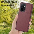For Samsung Galaxy A33 5G Litchi Pattern Stitched Side-mounted Phone Case(Dark Red)
