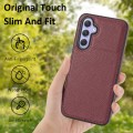 For Samsung Galaxy A34 5G Litchi Pattern Stitched Side-mounted Phone Case(Dark Red)