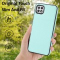 For Samsung Galaxy A22 5G Litchi Pattern Stitched Side-mounted Phone Case(Mint Green)