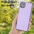 For Samsung Galaxy A22 5G Litchi Pattern Stitched Side-mounted Phone Case(Purple)