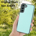 For Samsung Galaxy S22 5G Litchi Pattern Stitched Side-mounted Phone Case(Mint Green)