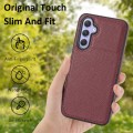 For Samsung Galaxy A35 Litchi Pattern Stitched Side-mounted Phone Case(Dark Red)