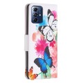 For Motorola Moto G Play 2024 Colored Drawing Pattern Leather Phone Case(Butterflies)