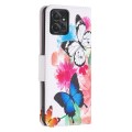For Motorola Moto G Power 5G Colored Drawing Pattern Leather Phone Case(Butterflies)