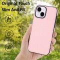 For iPhone 15 Pro Max Litchi Pattern Stitched Side-mounted Phone Case(Pink)