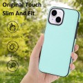 For iPhone 15 Pro Max Litchi Pattern Stitched Side-mounted Phone Case(Mint Green)