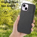 For iPhone 15 Pro Max Litchi Pattern Stitched Side-mounted Phone Case(Black)