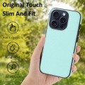 For iPhone 15 Pro Litchi Pattern Stitched Side-mounted Phone Case(Mint Green)