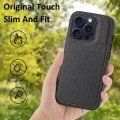 For iPhone 15 Pro Litchi Pattern Stitched Side-mounted Phone Case(Black)