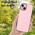 For iPhone 15 Litchi Pattern Stitched Side-mounted Phone Case(Pink)