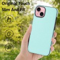 For iPhone 15 Litchi Pattern Stitched Side-mounted Phone Case(Mint Green)