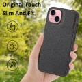 For iPhone 15 Litchi Pattern Stitched Side-mounted Phone Case(Black)