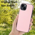 For iPhone 14 Litchi Pattern Stitched Side-mounted Phone Case(Pink)