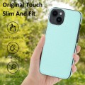For iPhone 14 Litchi Pattern Stitched Side-mounted Phone Case(Mint Green)