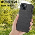 For iPhone 14 Litchi Pattern Stitched Side-mounted Phone Case(Black)