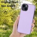 For iPhone 14 Pro Max Litchi Pattern Stitched Side-mounted Phone Case(Purple)