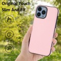 For iPhone 13 Pro Max Litchi Pattern Stitched Side-mounted Phone Case(Pink)