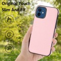 For iPhone 12/12 Pro Litchi Pattern Stitched Side-mounted Phone Case(Pink)