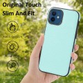 For iPhone 12/12 Pro Litchi Pattern Stitched Side-mounted Phone Case(Mint Green)