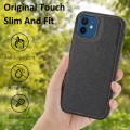 For iPhone 12/12 Pro Litchi Pattern Stitched Side-mounted Phone Case(Black)