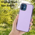 For iPhone 12 Pro Max Litchi Pattern Stitched Side-mounted Phone Case(Purple)