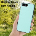For iPhone 7 Plus/8 Plus Litchi Pattern Stitched Side-mounted Phone Case(Mint Green)