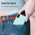 For iPhone X/XS Litchi Pattern Stitched Side-mounted Phone Case(Mint Green)