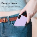 For iPhone X/XS Litchi Pattern Stitched Side-mounted Phone Case(Purple)