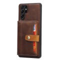For Samsung Galaxy S24 Ultra 5G Calfskin Card Slot TPU + PU Phone Case(Brown)