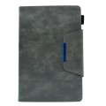 For Samsung Galaxy Tab A9+ Suede Cross Texture Magnetic Clasp Leather Tablet Case(Grey)