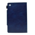 For Samsung Galaxy Tab A9+ Suede Cross Texture Magnetic Clasp Leather Tablet Case(Blue)