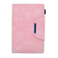 For Samsung Galaxy Tab A9 Suede Cross Texture Magnetic Clasp Leather Tablet Case(Pink)