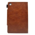 For Samsung Galaxy Tab A9 Suede Cross Texture Magnetic Clasp Leather Tablet Case(Brown)