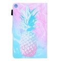 For Samsung Galaxy Tab A9+ Colored Drawing Leather Tablet Case(Blue Pineapple)