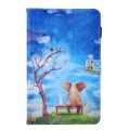 For Samsung Galaxy Tab A9+ Colored Drawing Leather Tablet Case(Elephant Rabbit)